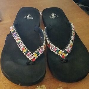 Corky's Rhinestone Multicolored 0.5" Heel
